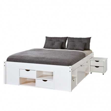 Inter Link bed with storage compartments and bedside table with wheels included