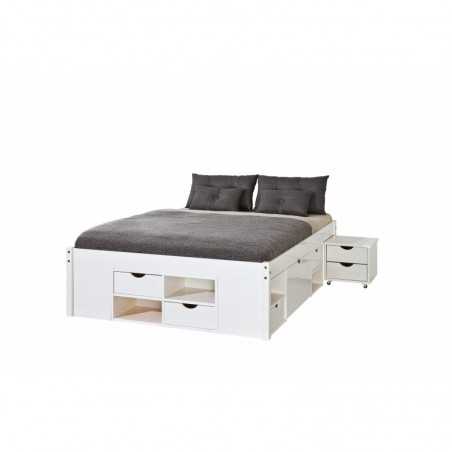 Letto Inter Link con vani contenitore e comodino con ruote incluse