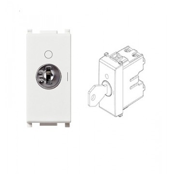 14087 2P pushbutton No 16A + White Plana key