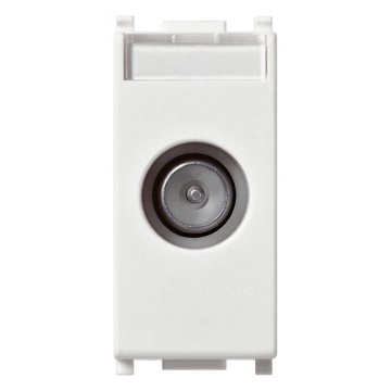 14300.10 Tv-Rd-Sat pass-through coaxial socket in White Plana