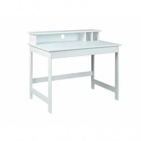 Bureau Inter Link en pin teinté blanc et plateau relevable en mdf blanc