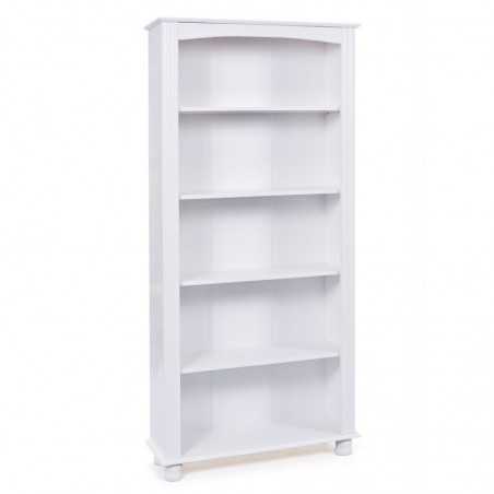 Inter Link bookcase in white water-painted solid pine Dim. 87x30x180h