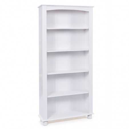 Libreria Inter Link pino massello verniciato ad acqua bianco Dim. 87x30x180h