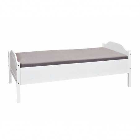 Letto singolo Inter Link 90x200 in pino tinto bianco