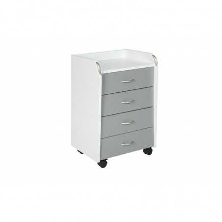 Commode en stratifié Inter Link blanc/gris dim. 40x36x64.5h