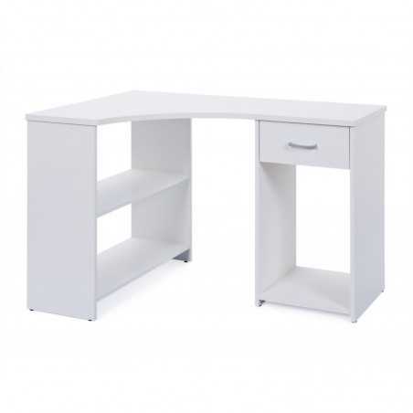 Inter Link bureau d'angle stratifié blanc dim. 118x79x75h