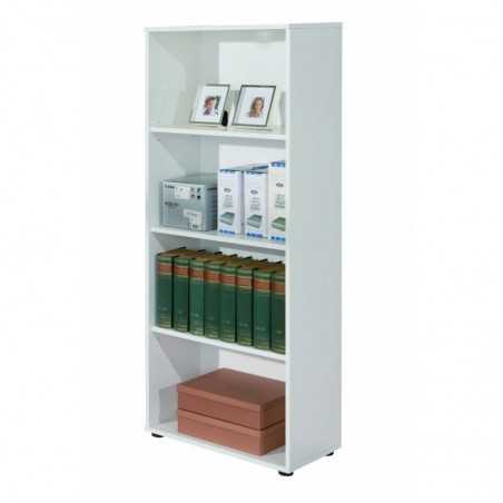 Inter Link bookcase 4 levels white laminate Dim. 60x30x145