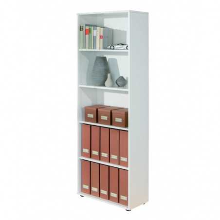 Inter Link bookcase 5 levels white laminate Dim. 60x30x180