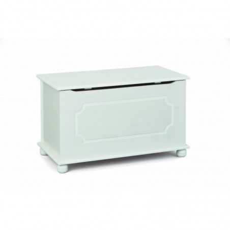 Banc de rangement Inter Link en pin massif verni blanc