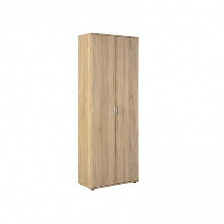 Inter Link 2-door wardrobe with oak finish laminate shelves