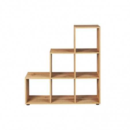 Inter Link 6-slot bookcase in wood-coloured laminate