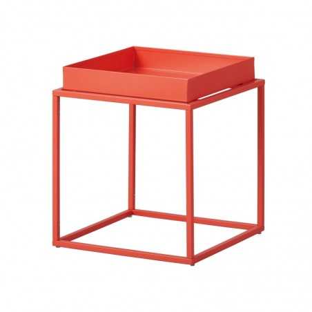 Table basse Inter Link 35x35x40cm en métal peint orange