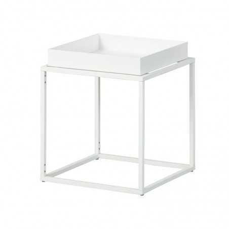 Table basse Inter Link 35x35x40cm en métal peint blanc