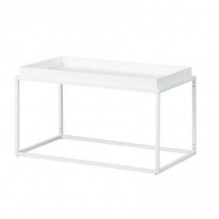 Table basse Inter Link 80X45X45cm en métal peint Blanc