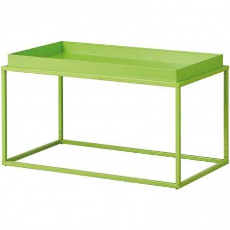 Table basse Inter Link 80X45X45cm en métal peint vert