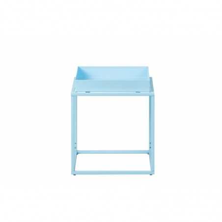 Table basse Inter Link 35x35x40cm en métal peint bleu clair