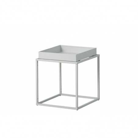 Table basse Inter Link 35x35x40cm en métal peint gris clair