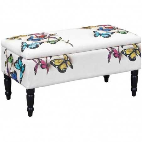 Inter Link container bench upholstered in pu patterned with butterflies 80x40x40
