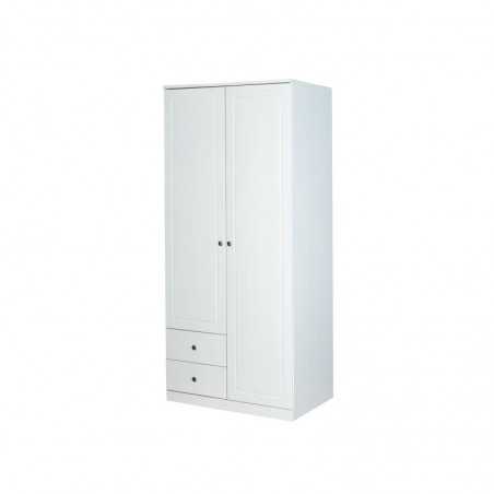 Inter Link wardrobe 2 doors and 2 drawers in white stained pine