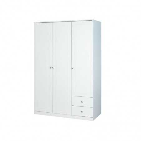 Inter Link wardrobe 3 doors and 2 drawers in white stained pine