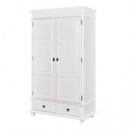 Armoire Inter Link 2 portes en pin massif finition blanc