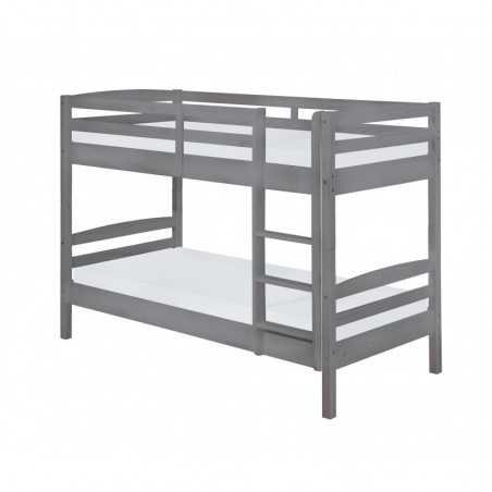 Lit château Inter Link en pin teinté gris 90x200