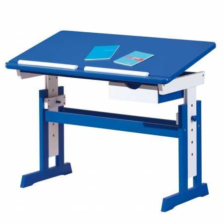 Inter Link desk with height-adjustable tilting top