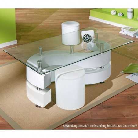 Table basse Inter Link en mdf laqué blanc brillant dim.130x70x46h