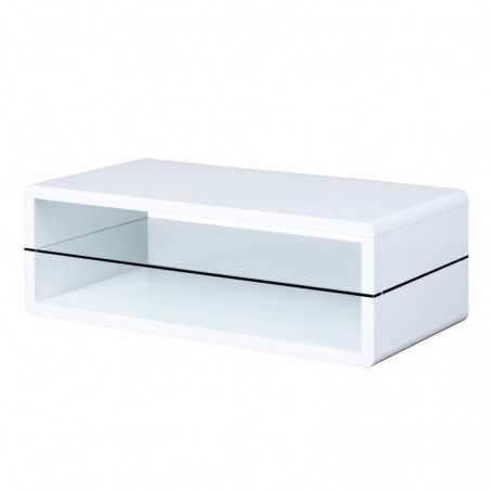 Table basse Inter Link en mdf laqué blanc brillant dim.130x70x46h