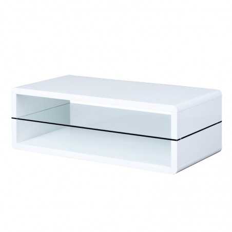 Tavolino Inter Link in mdf laccato bianco lucido dim.130x70x46h