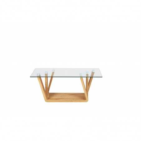 Table basse Inter Link avec plateau en verre et structure en mdf