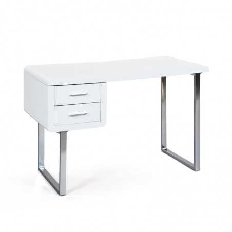 Bureau Inter Link en mdf laqué blanc brillant avec tiroirs