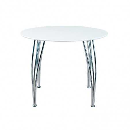 Inter Link round table in white lacquered mdf Diam. 100 xm x75h