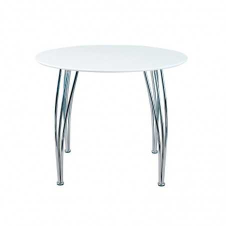 Table ronde Inter Link en mdf laqué blanc Diam.100 xm x75h