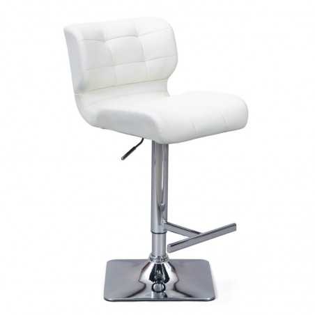 Inter Link chromed metal stool and white pu padded seat