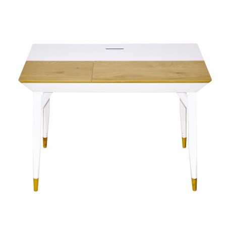 Inter link desk in matt white lacquered mdf