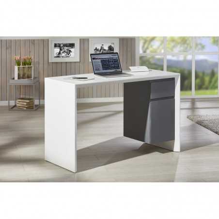 Bureau Inter Link en mdf laqué blanc avec 1 tiroir