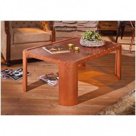 Inter Link coffee table in copper-coloured metal