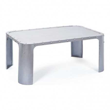 Inter Link coffee table in silver-colored metal