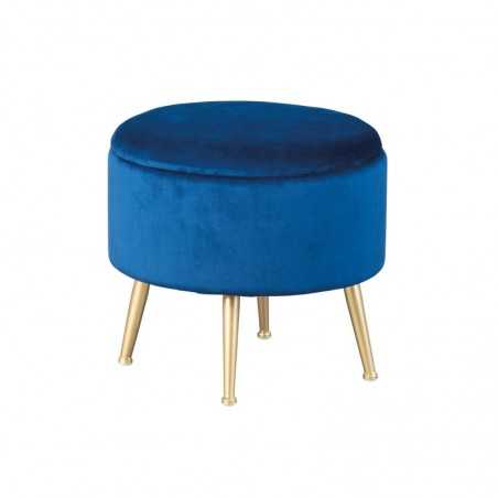 Pouf Inter Link con contenitore in velluto blu