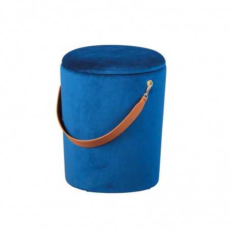 Inter Link bucket pouf with container and eco-leather handle