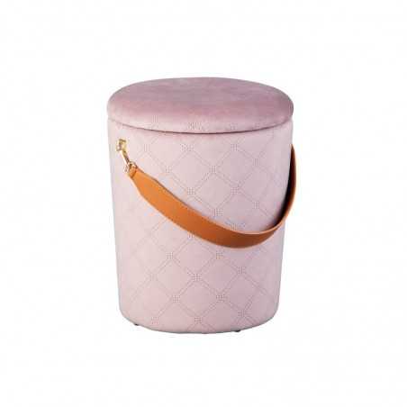 Inter Link bucket pouf with container and eco-leather handle