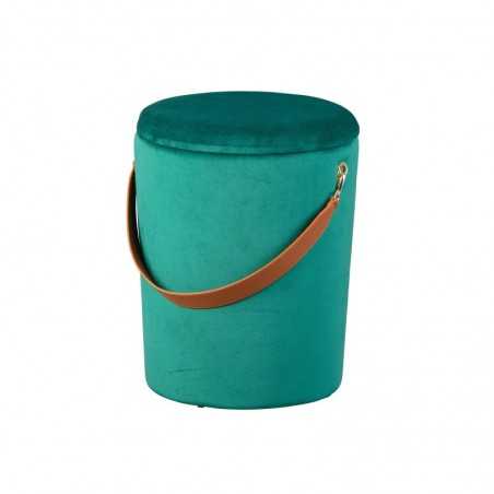 Inter Link bucket pouf with container and eco-leather handle