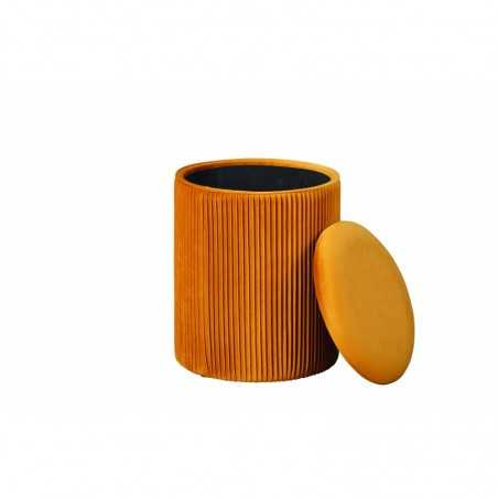 Inter Link pouf container in mdf covered in velvet