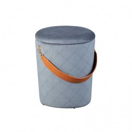 Inter Link bucket pouf with container and eco-leather handle