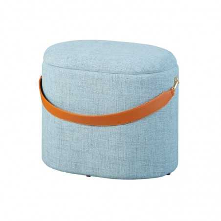 Pouf Inter Link con contenitore e maniglia in ecopelle colore grigio