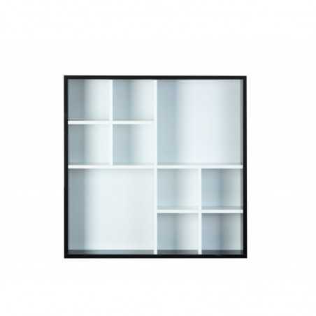 Inter Link wall bookcase in black/white laminate dim.70x13x70 cm