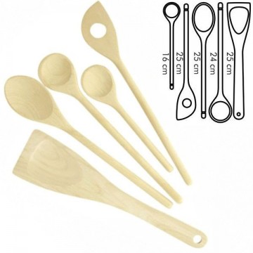 Wooden Spoons and Shovel Set 5 pcs Woody Tescoma 637428