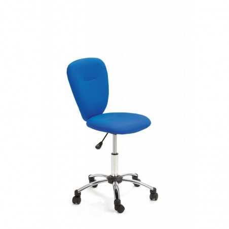 Inter Link chair in metal and blue upholstered fabric