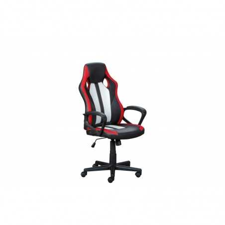 Fauteuil de jeu Inter Link en pu noir/rouge/blanc avec accoudoirs